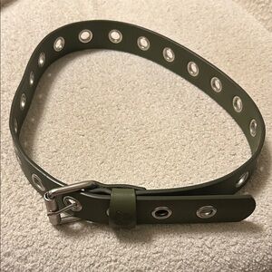 Olive Green Belt with Silver Accents